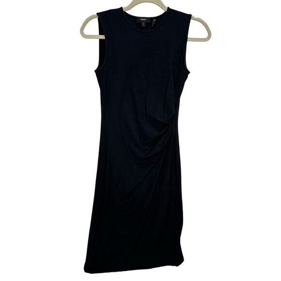 Theory Jorainna Black Sheath Jersey Stretch Sleeveless Dress Size P XS - Picture 3 of 7